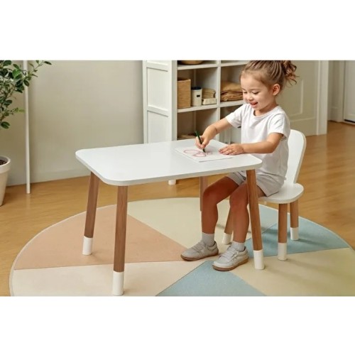 Bee Smart MS-11-P Beyaz Masa Sandalye Seti Paçalı (1 Sandalyeli)